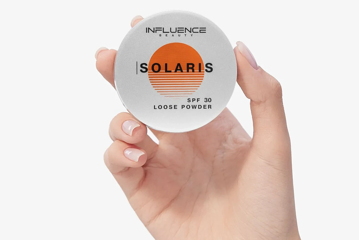 Pudră translucidă pulbere Influence Beauty Solaris Loose Powder cu SPF 30, ideală pentru fixarea machiajului, matifierea de lungă durată și protecția tenului împotriva radiațiilor solare. 